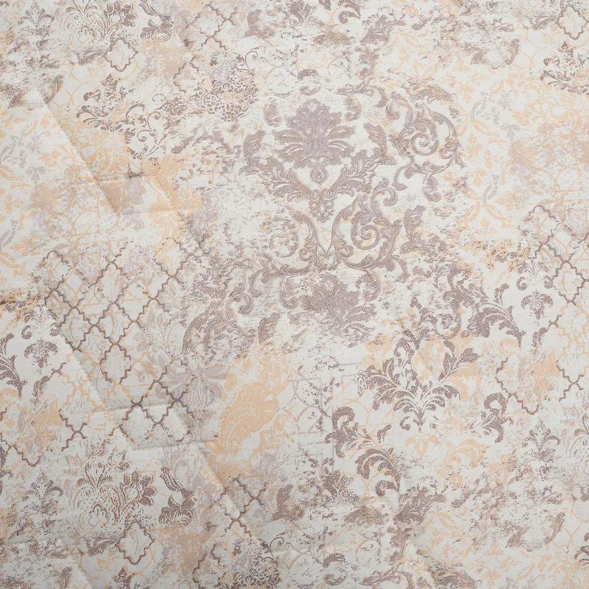 6PC Quilt/Quilted Bed Cover Set Neutral PBS Refined Retro Nouvel Damask