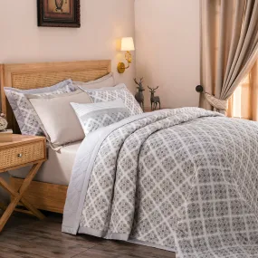 8PC Quilt/Quilted Bed Cover Set Exotic Heritage Finest Retro Neutral