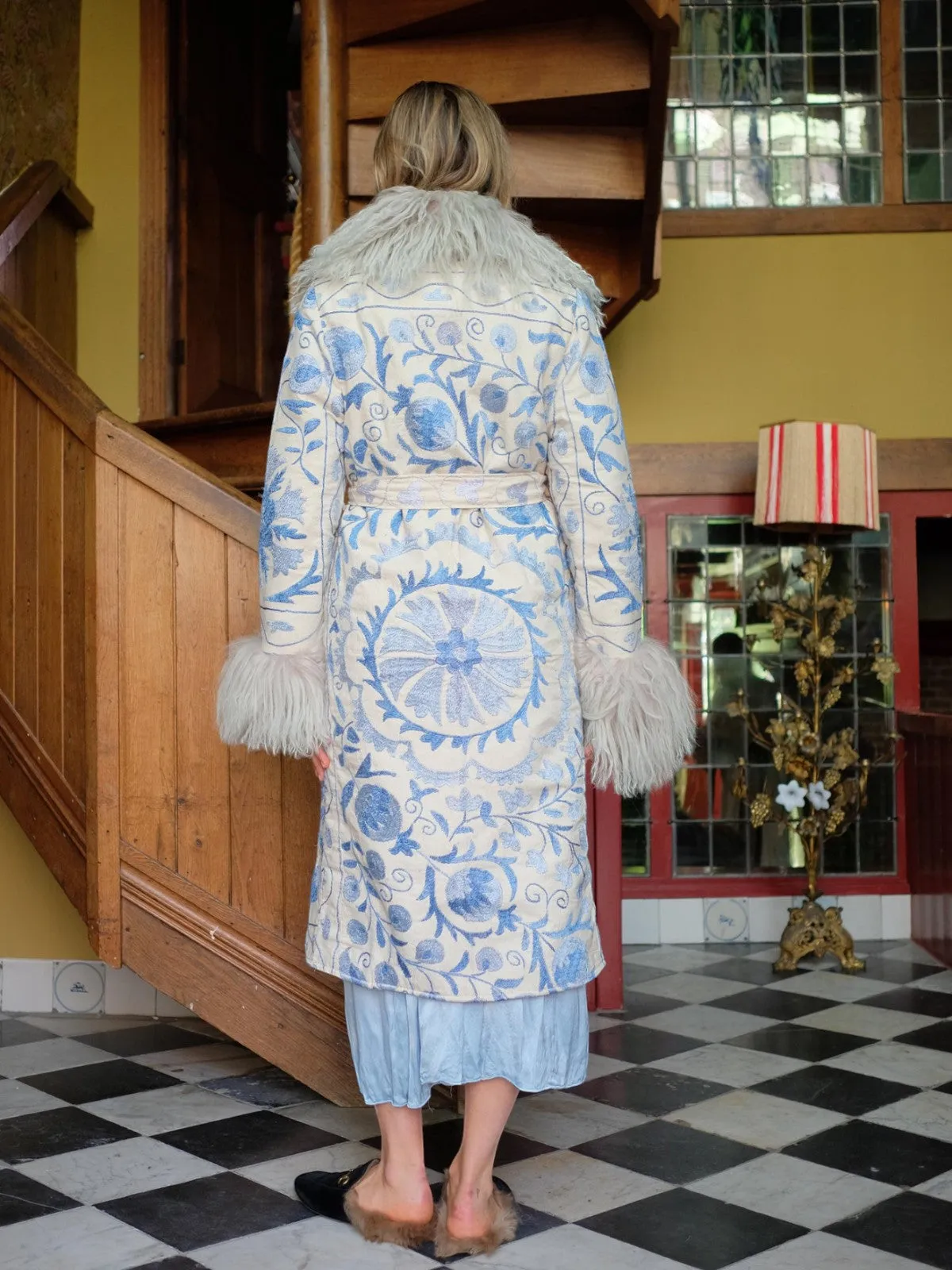 Aisara Wrap Coat - XS/S | Blue/White