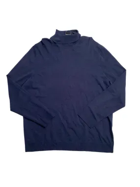 Alfani Mens Long Sleeve Turtleneck Sweater Neo Navy Blue XL