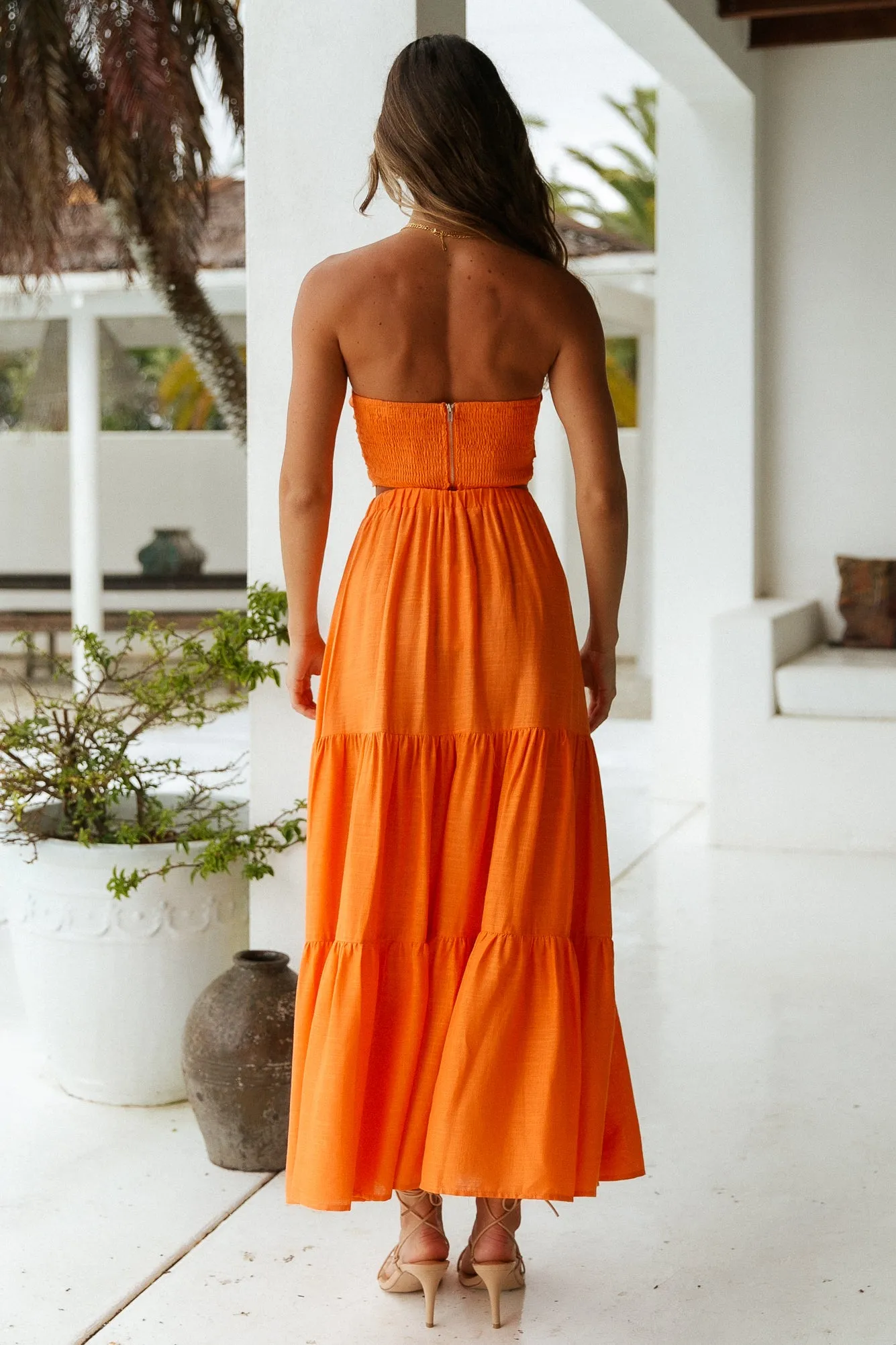 Golden Moon Maxi Skirt Orange