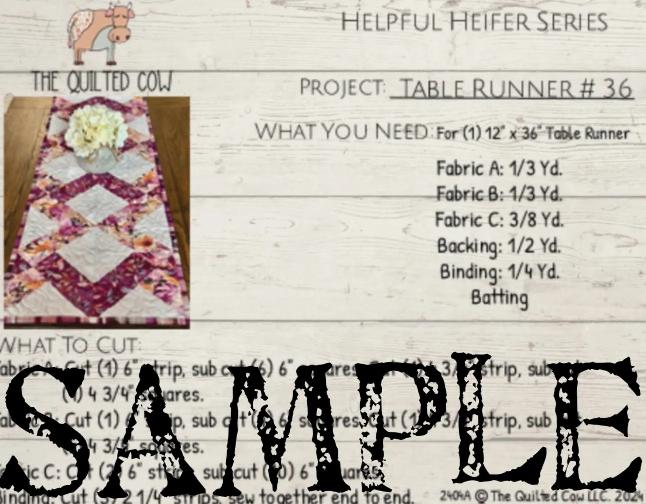 Helpful Heifer Table Runner #36