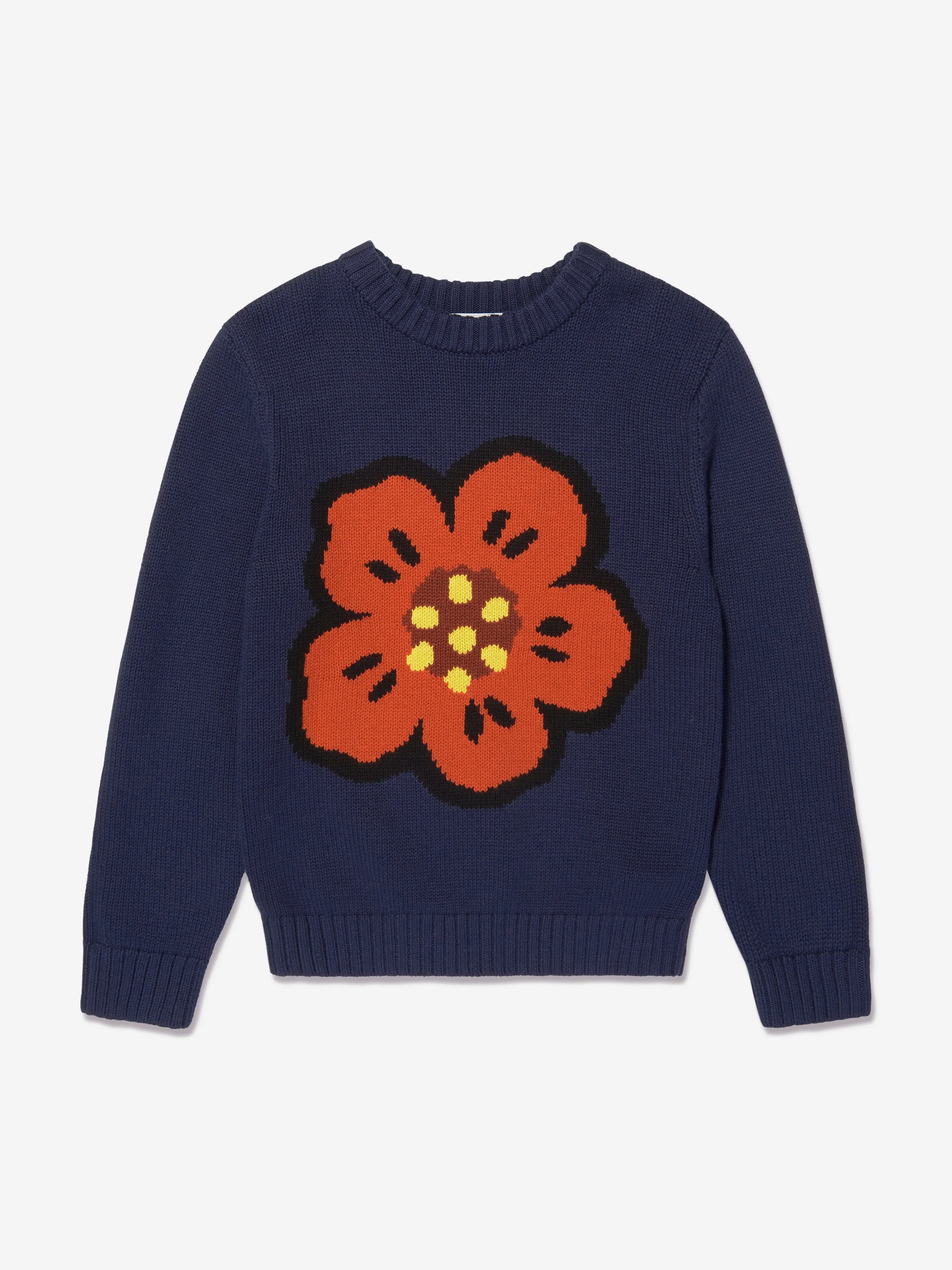 KENZO Boys Boke Flower Knitted Jumper in Navy