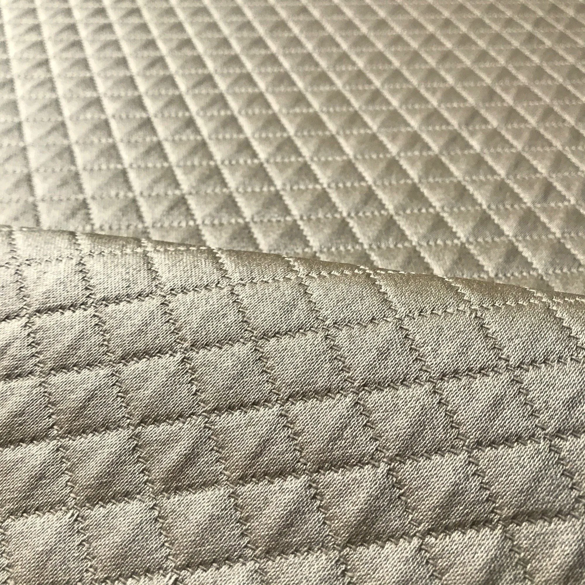 Lustrous Beige Diamond Quilted Upholstery Fabric 54"