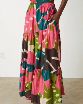 Lydia Printed Tiered Skirt in Multi | Multi