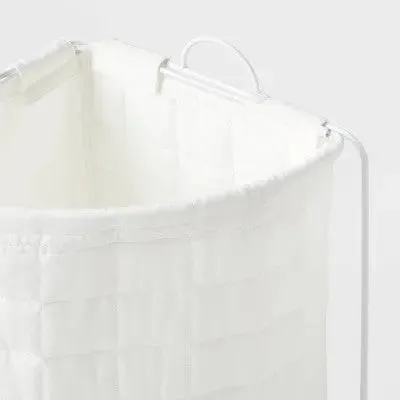 Quilted Collapsible Corner Hamper White - Pillowfort