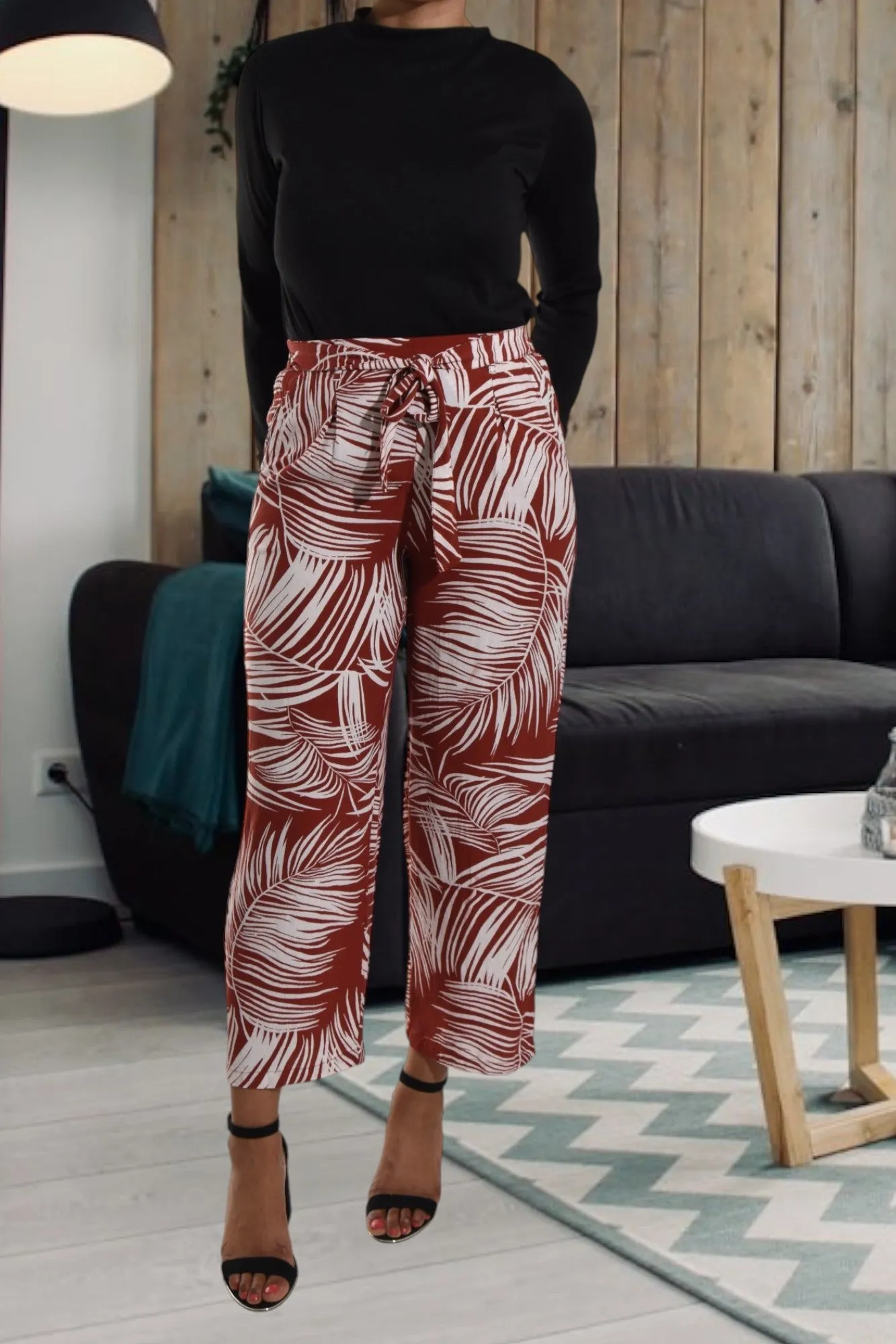 Rust 3/4 Palazzo Pants