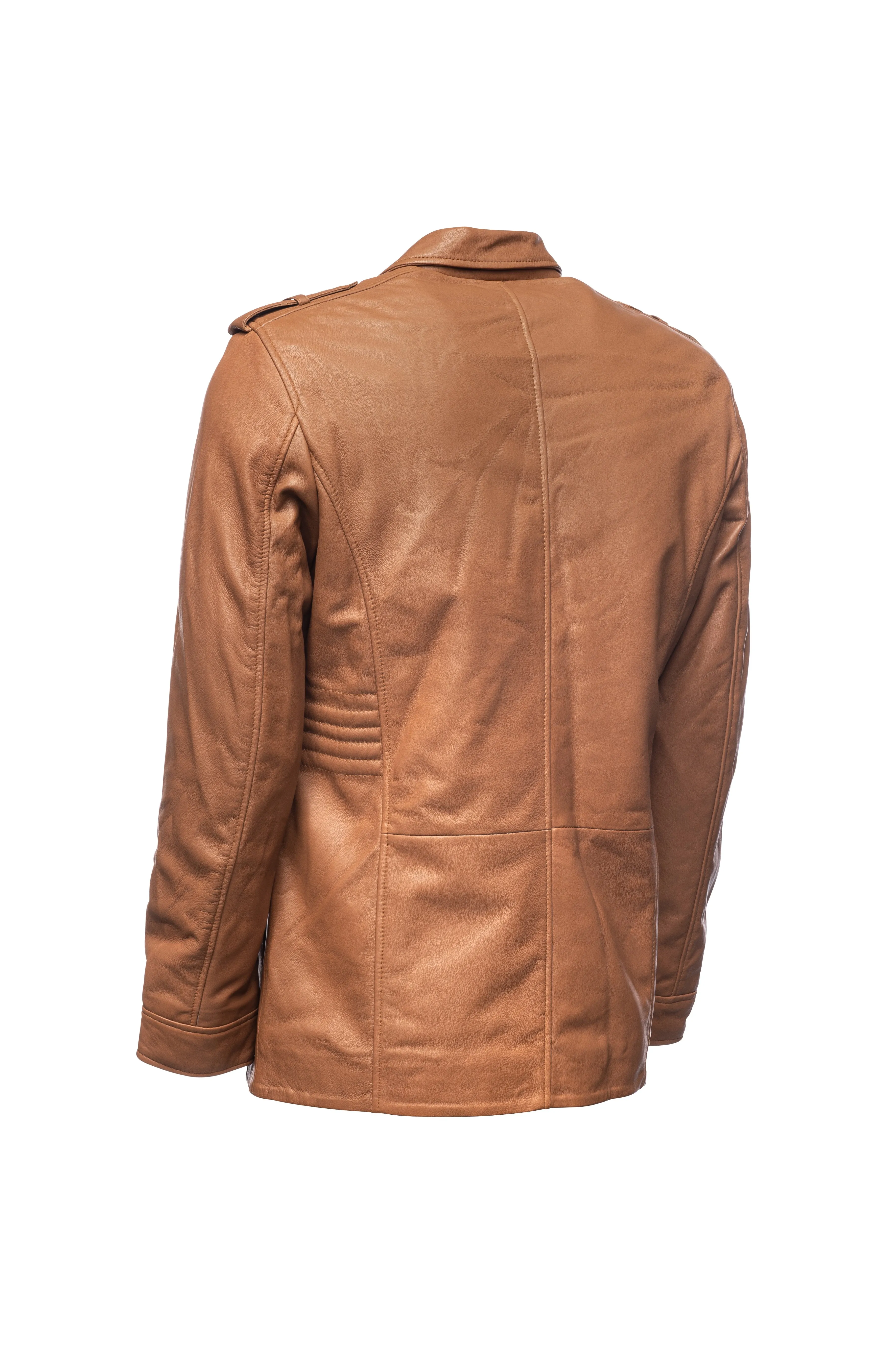 Vintage Safari Leather Coat (Camel Coat) – Tan